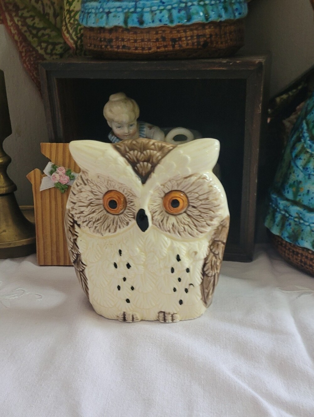 Vintage Owl Napkin Holder Japan